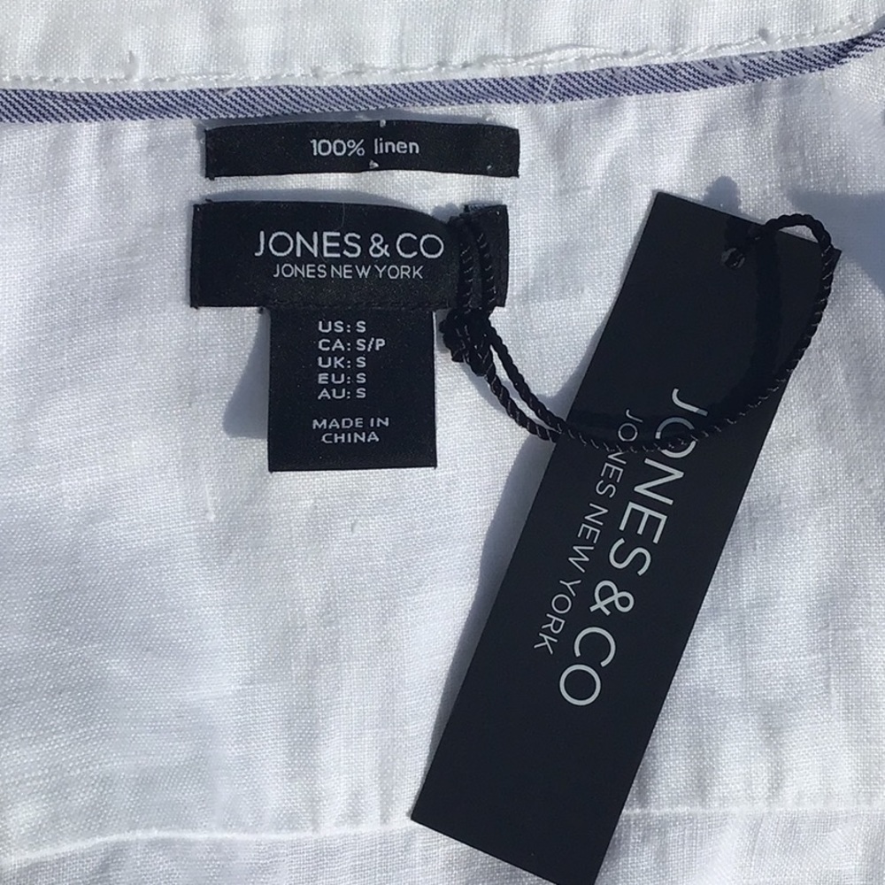 Jones New York White Linen Vest Small - Picture 4 of 4